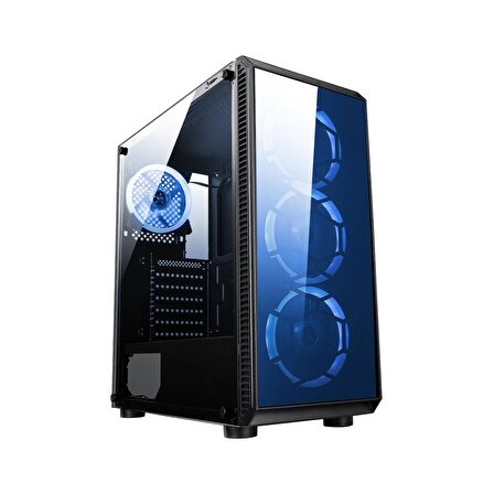 OmyVera 192-6 4x Blue Fan USB 2.0 250W 300W mATX Gaming Bilgisayar Kasası