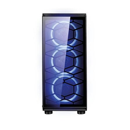 OmyVera 192-6 4x Blue Fan USB 2.0 250W 300W mATX Gaming Bilgisayar Kasası