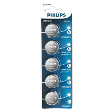 Philips Pil Düğme 2016 3V 5Li Paket