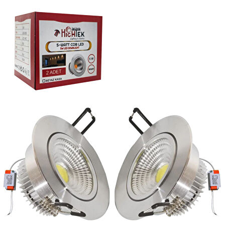 Cob Led Spot Beyaz 5w 8cm 2 Adet Hıghtek Ht-0603