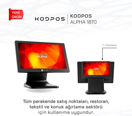 Kodpos Alpha 1870 18.5 Dokunmatik Pos İ7 7.Nesil 16gb Ram 256Gb ssd