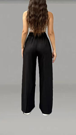 Rahat Kalıp Palazzo Pantolon – Lastikli Bel, Şık ve Konforlu Tasarım