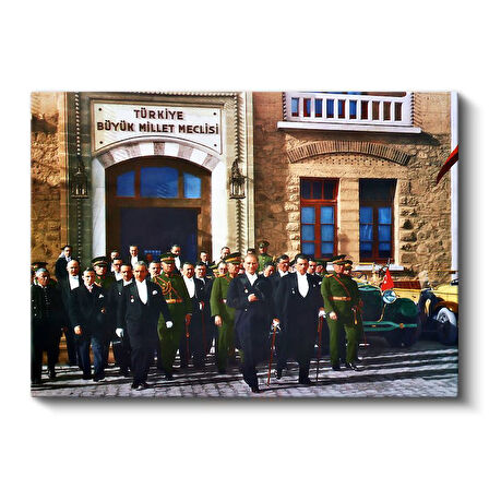 Atatürk ve TBMM - Cumhuriyet'in Kalbi Kanvas Tablo