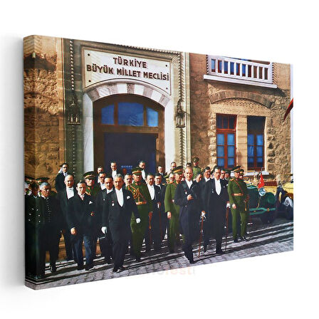 Atatürk ve TBMM - Cumhuriyet'in Kalbi Kanvas Tablo