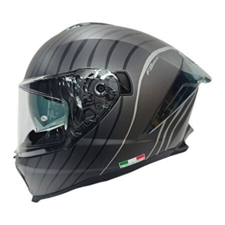 Sway Kapalı Kask Sw 865 Space Siyah Beyaz