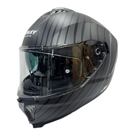 Sway Kapalı Kask Sw 865 Space Siyah Beyaz
