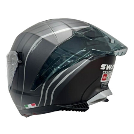 Sway Kapalı Kask Sw 865 Space Siyah Beyaz