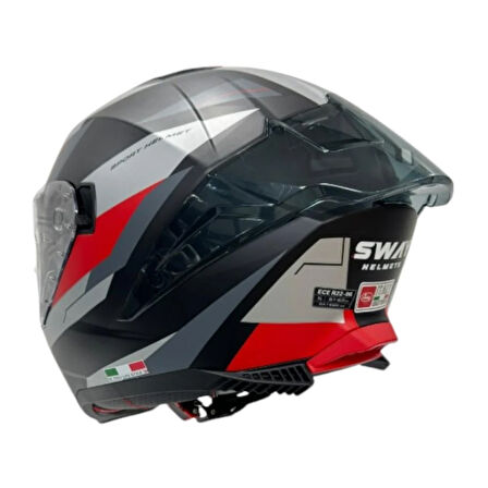 Sway Kapalı Kask Sw 865 Titan Siyah Beyaz Kırmızı