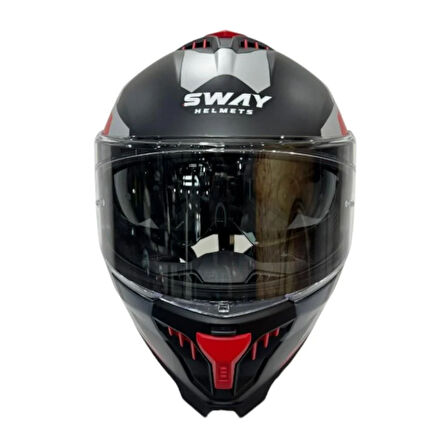 Sway Kapalı Kask Sw 865 Titan Siyah Beyaz Kırmızı