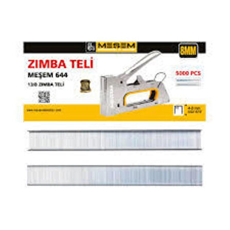 Meşem 644 13/8 Zımba Teli 4-8 mm 5000 Adet ; ; Paket içeriği: 5000 adet zımba teli