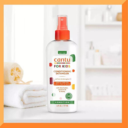 Cantu Kids Kıvrıcık ve Dalgalı Saçlı Çocuklar İçin Dolaşık Açıcı Saç Spreyi 177 mL
