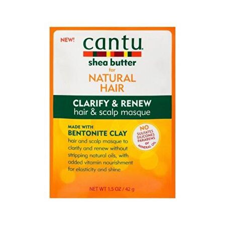 Cantu Shea Yağı Doğal Saç Temizleyici ve Yenileyici Saç ve Saç Derisi Maskesi 42g