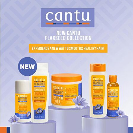 Cantu Keten Tohumu  Pürüssüzleştirici Durulanan/Durulanmayan Saç Kremi 400mL