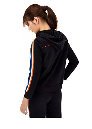 Faik Sönmez U68337 Kontrast Renk Şerit Detaylı Eşofman Üst Siyah