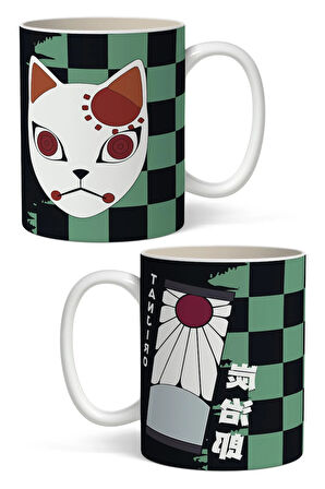 Demon Slayer Tanjiro Kamado Anime İblis Keser Temalı Beyaz Kupa Bardak Sevgiliye Arkadaşa Hediye