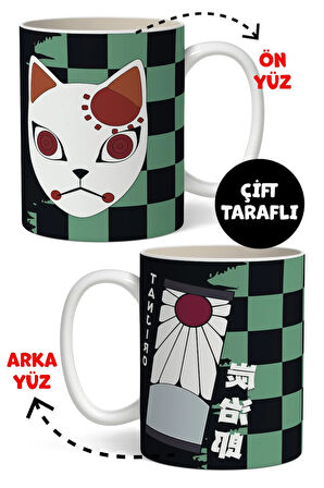 Demon Slayer Tanjiro Kamado Anime İblis Keser Temalı Beyaz Kupa Bardak Sevgiliye Arkadaşa Hediye