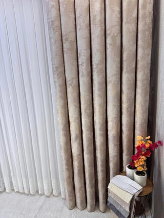 NİVEMESHOME ADEL 5201 KREM 1/3 PİLELİ FON PERDE APM