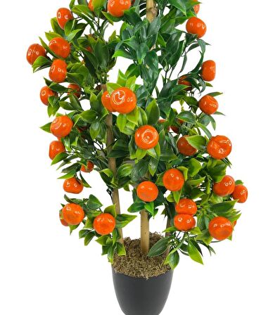 Yapay Ağaç Mandalina Ağacı 80cm 3boy Bambuda Akrilik Siyah Saksılı