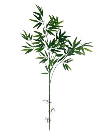 Yapay Çiçek Bambu Dalı Doğal Görünüm Tek Dal Kumaş Yapraklı Uzun Dal 120*50cm