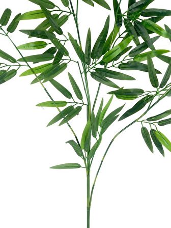 Yapay Çiçek Bambu Dalı Doğal Görünüm Tek Dal Kumaş Yapraklı Uzun Dal 120*50cm