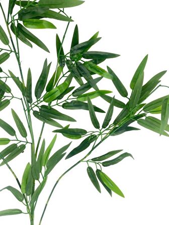 Yapay Çiçek Bambu Dalı Doğal Görünüm Tek Dal Kumaş Yapraklı Uzun Dal 120*50cm