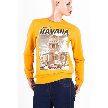 Havana Unisex Pamuklu Slim Fit Sweatshirt Large