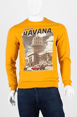 Havana Unisex Pamuklu Slim Fit Sweatshirt Large