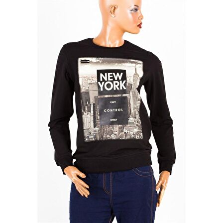 New York Unisex Pamuklu Slim Fit Sweatshirt Medium