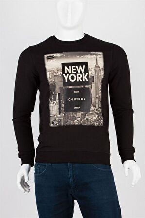 New York Unisex Pamuklu Slim Fit Sweatshirt Medium