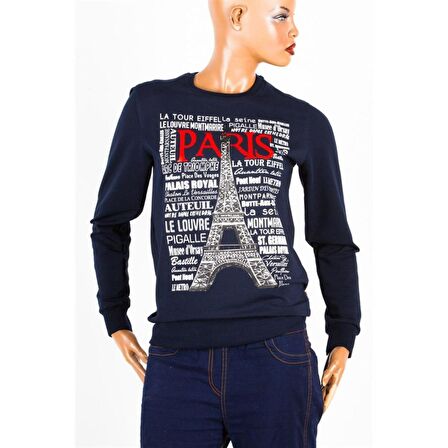 Paris Unisex Pamuklu Slim Fit Sweatshirt Small