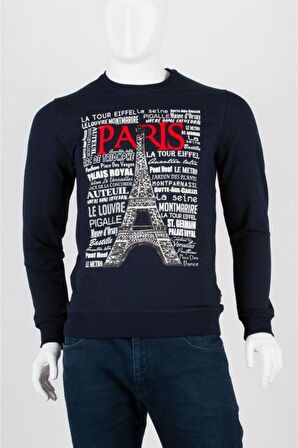 Paris Unisex Pamuklu Slim Fit Sweatshirt Small