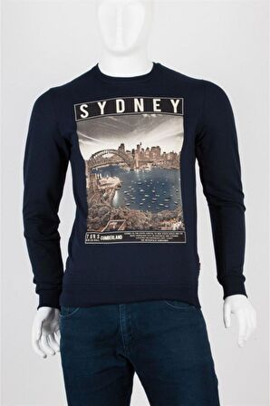 Sidney Unisex Pamuklu Slim Fit Sweatshirt Small