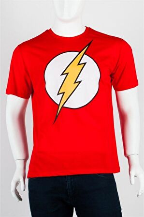 Flash Sembol Unisex Pamuklu Regular Fit Tişört Large