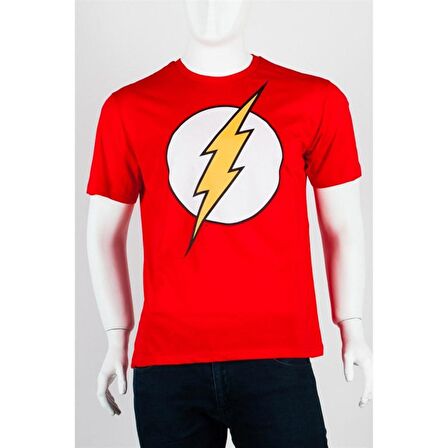 Flash Sembol Unisex Pamuklu Regular Fit Tişört X-Large