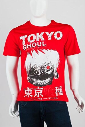 Tokyo Ghoul Unisex Pamuklu Regular Fit Kırmızı Tişört X-Large