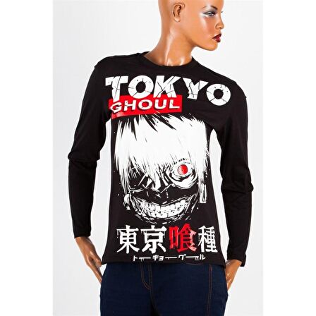 Tokyo Ghoul Unisex Pamuklu Regular Fit Siyah Tişört Medium