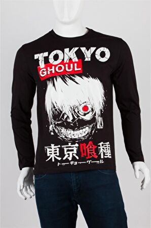 Tokyo Ghoul Unisex Pamuklu Regular Fit Siyah Tişört Medium