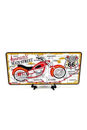 Dekoratif Plaka Americas Main Street Route66