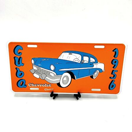 Dekoratif Plaka Cuba Chevrolet Chevy 1956 Turuncu