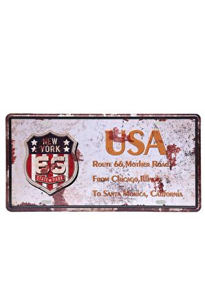 Dekoratif 3D Metal Plaka USA New York 30cm