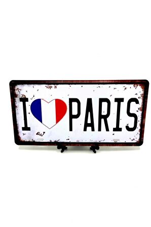 Dekoratif Plaka I Love Paris