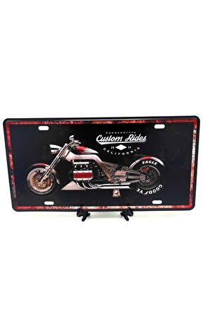 Dekoratif Metal Plaka Custom Rides Harley Davidson California