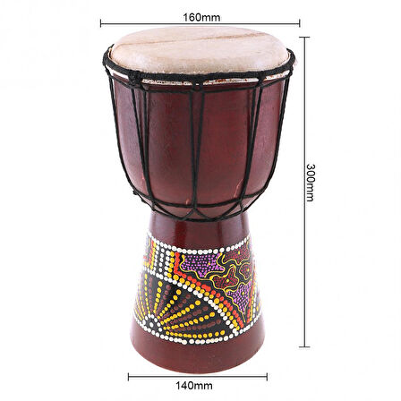 Djembe Davul Darbuka Renkli Afrika El Yapımı 30cm Çocuk Bongo Kongo