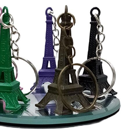 Paris Eyfel Kulesi 3D Metal Anahtarlık Gold Mat