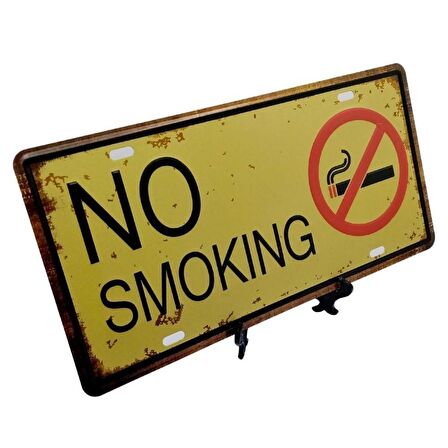 Dekoratif 3D Metal Plaka No Smoking 30cm