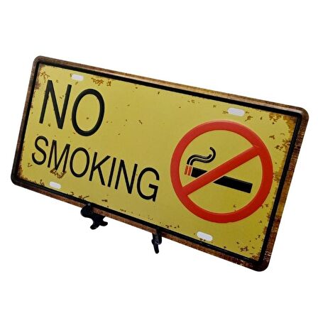 Dekoratif 3D Metal Plaka No Smoking 30cm