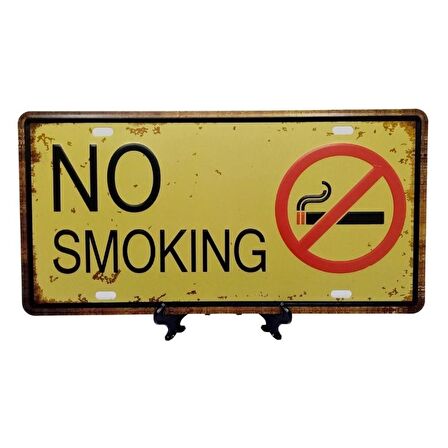 Dekoratif 3D Metal Plaka No Smoking 30cm