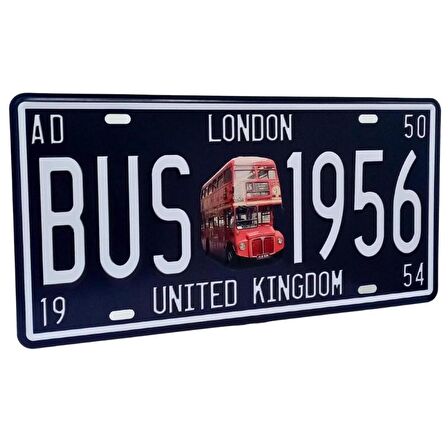 Dekoratif 3D Metal Plaka Bus 1956 Londra Otobüs 30cm