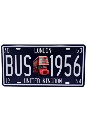 Dekoratif 3D Metal Plaka Bus 1956 Londra Otobüs 30cm