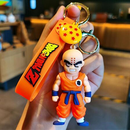 Anime Dragon Ball Z Ejderha Topu Krillin 3D Silikon Anahtarlık